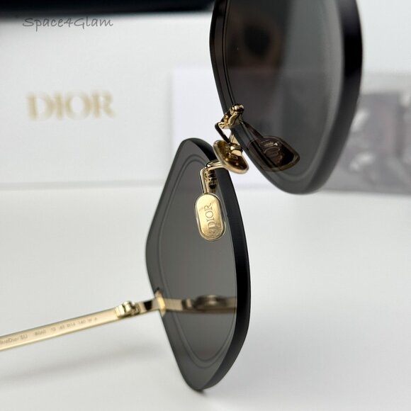 Dior Women Sunglasses Gold Smoke Square Oversized ULTRADIOR SU B0A0 BRAND NEW - Picture 7 of 12
